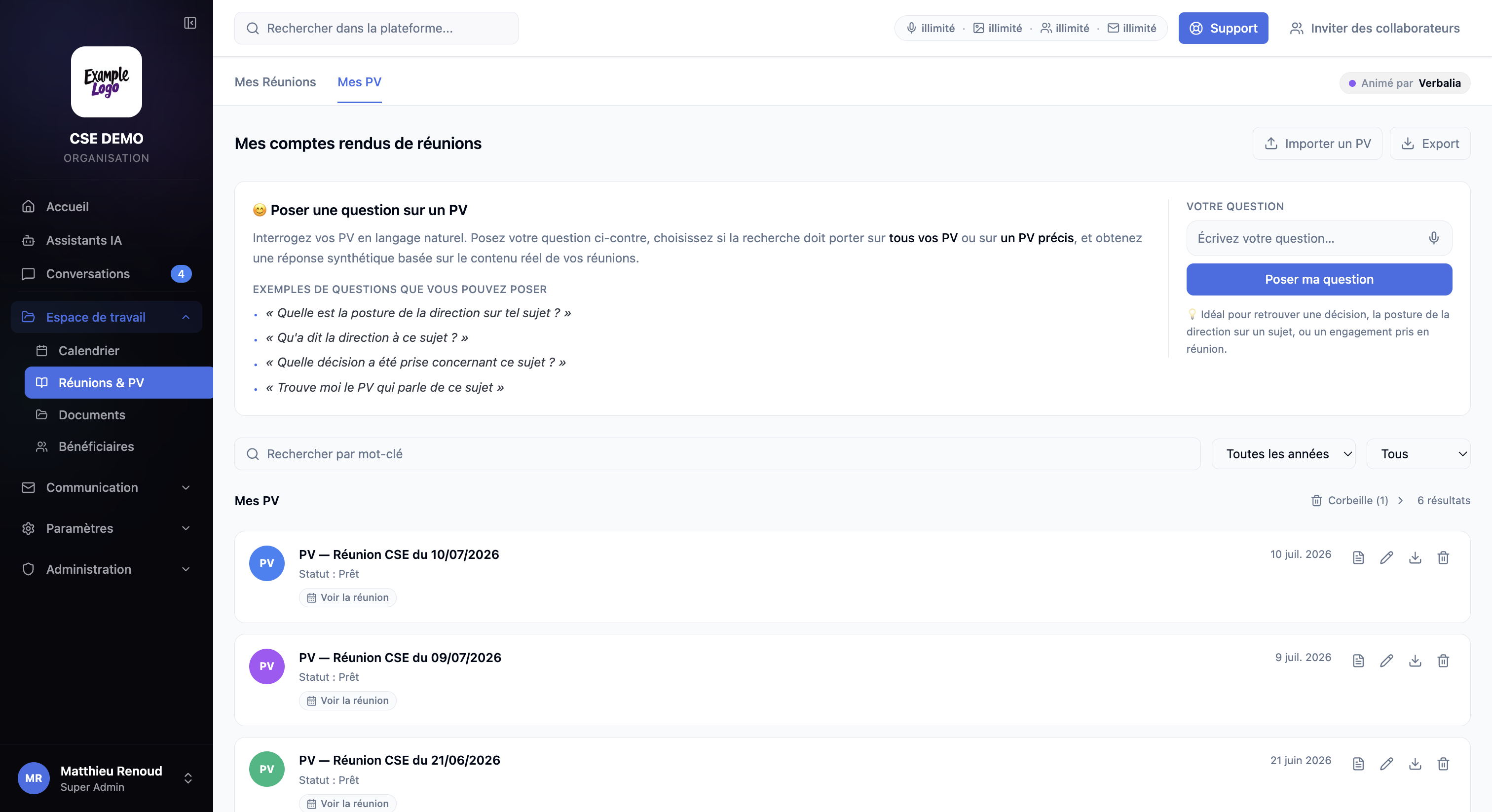 Gestion des PV CSE et recherche documentaire dans Maven CSE