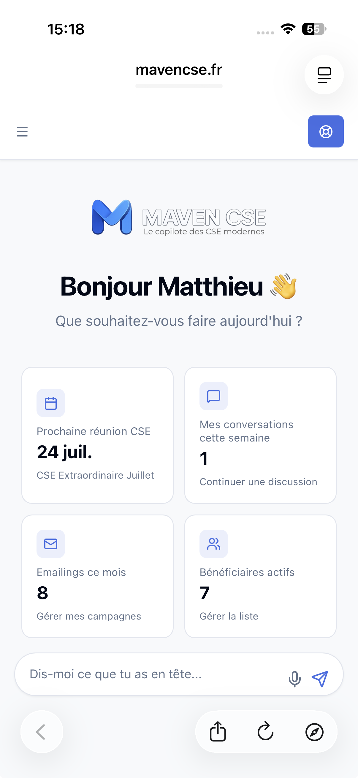 Application Maven CSE sur mobile pour élus CSE